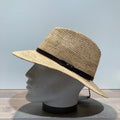 Chapeau raphia galon noir malléable ajustable