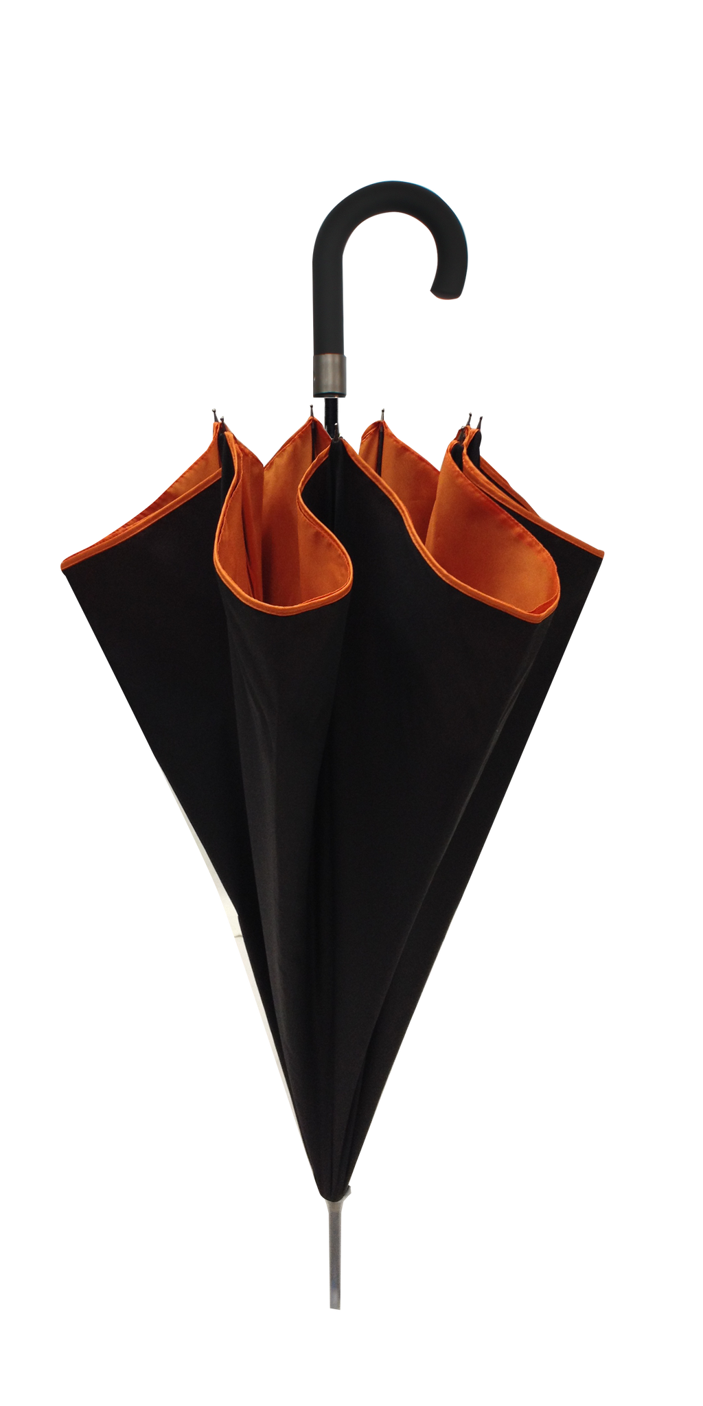 Parapluie droit mixte automatique noir et orange