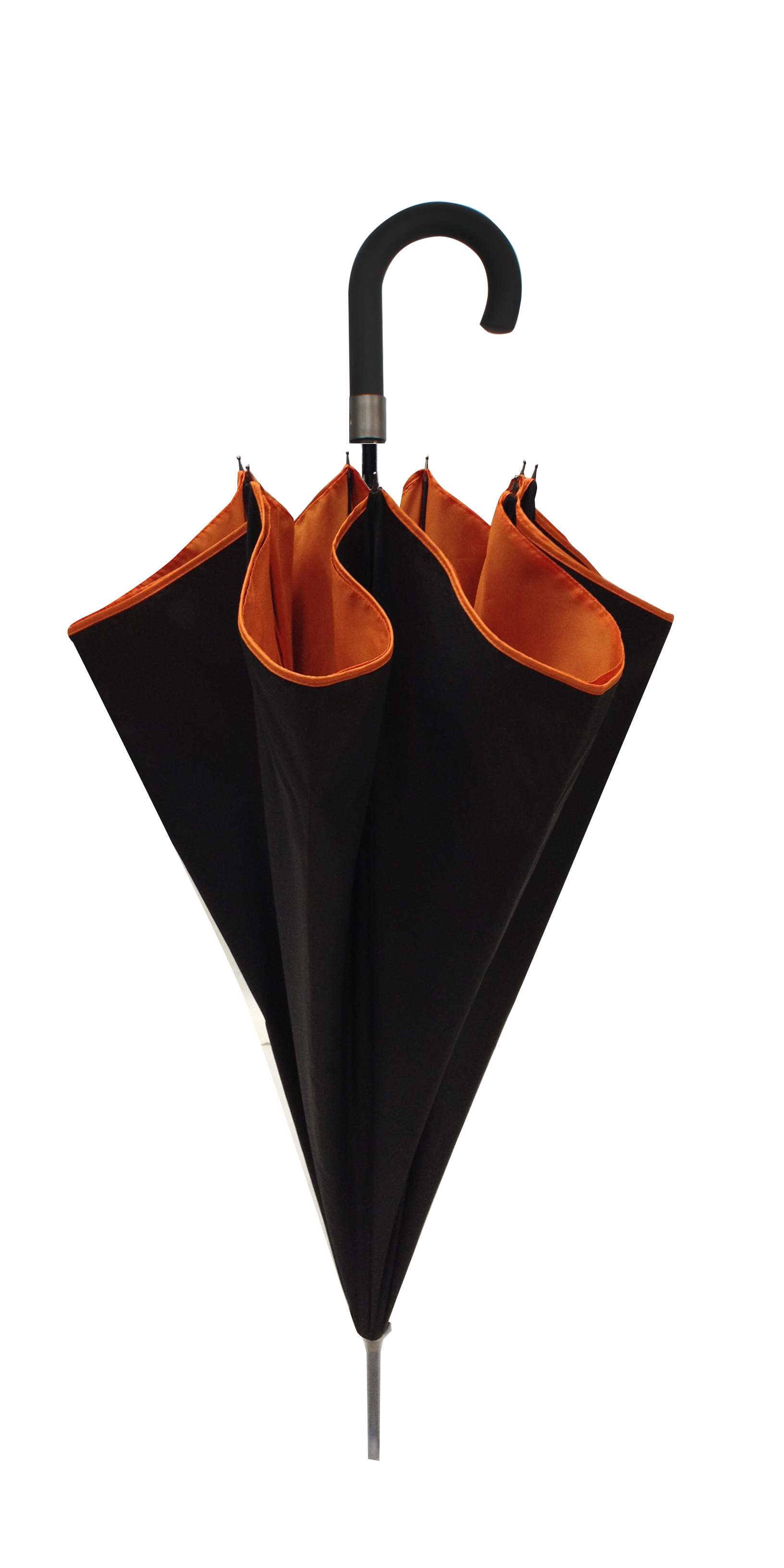 Parapluie droit mixte automatique noir et orange
