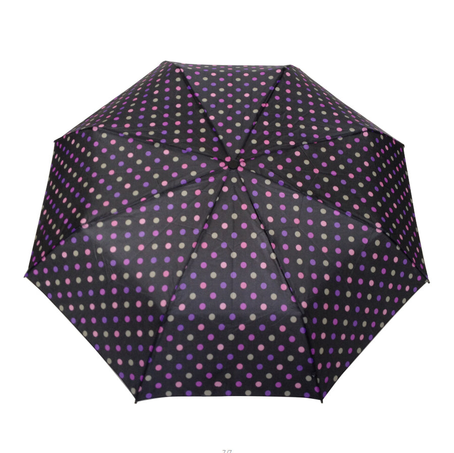 Parapluie pliant pois multicolore fuchsia femme automatique