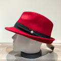 Chapeau trilby feutre laine rouge
