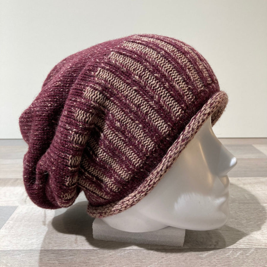 Bonnet gros volume bordeaux doublé