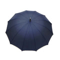 Parapluie droit mixte automatique dôme uni bleu  petite bordure beige