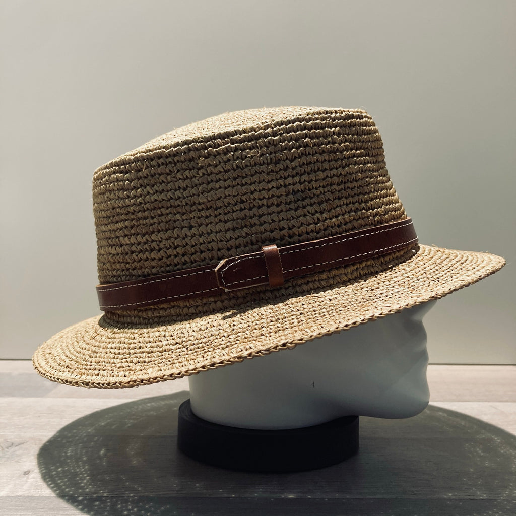 Chapeau canotier raphia Madagascar malléable ajustable