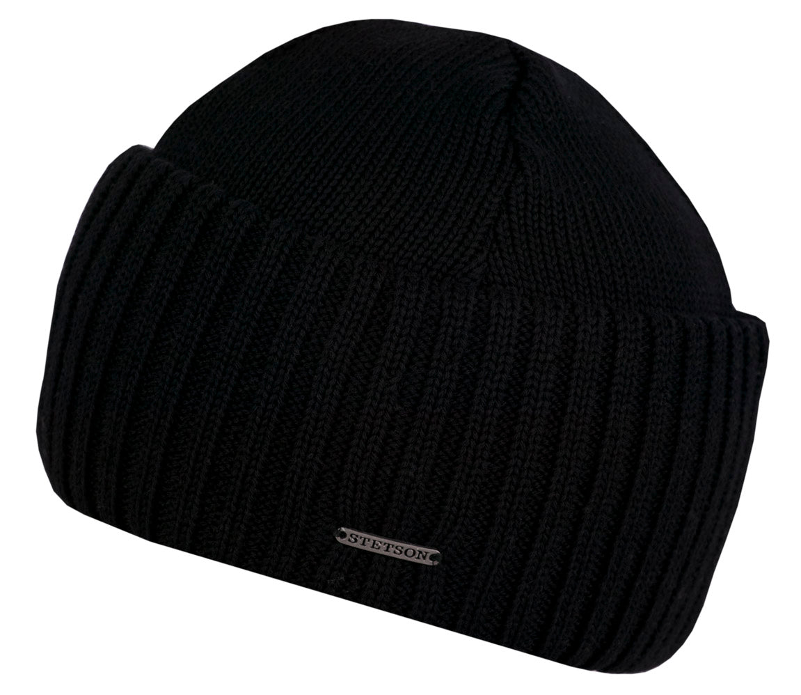 Bonnet en tricot Northport Merino Wool Stetson noir