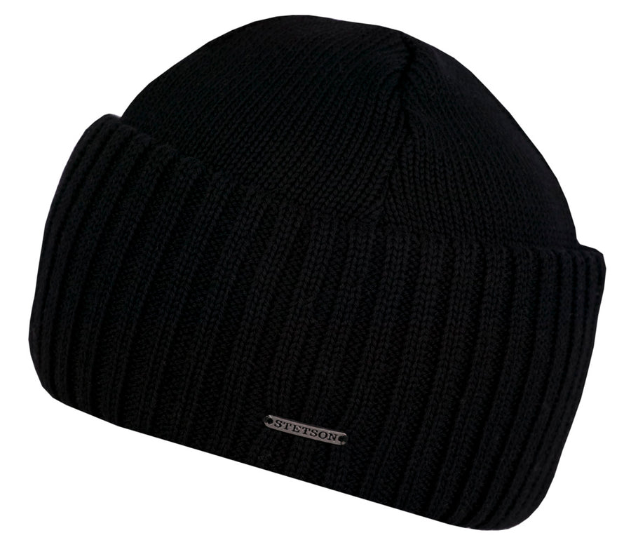 Bonnet en tricot Northport Merino Wool Stetson noir