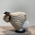 Bonnet tricot uni beige doublé avec pompon Herman