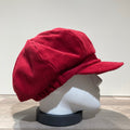 Casquette gavroche gros volume velours côtelé rouge foncé élastiquée doublure polaire