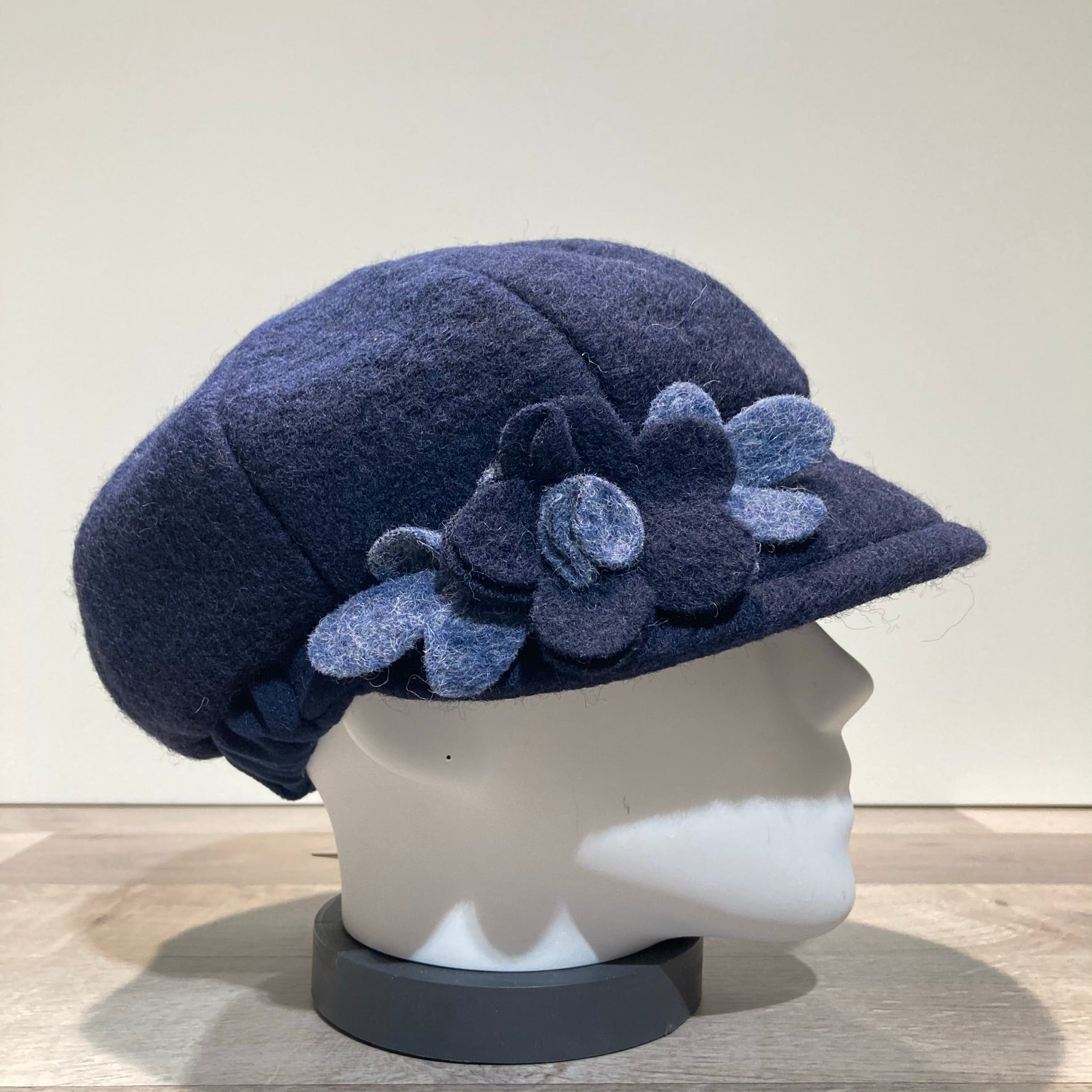 Casquette gavroche marine élastiquée doublure polaire