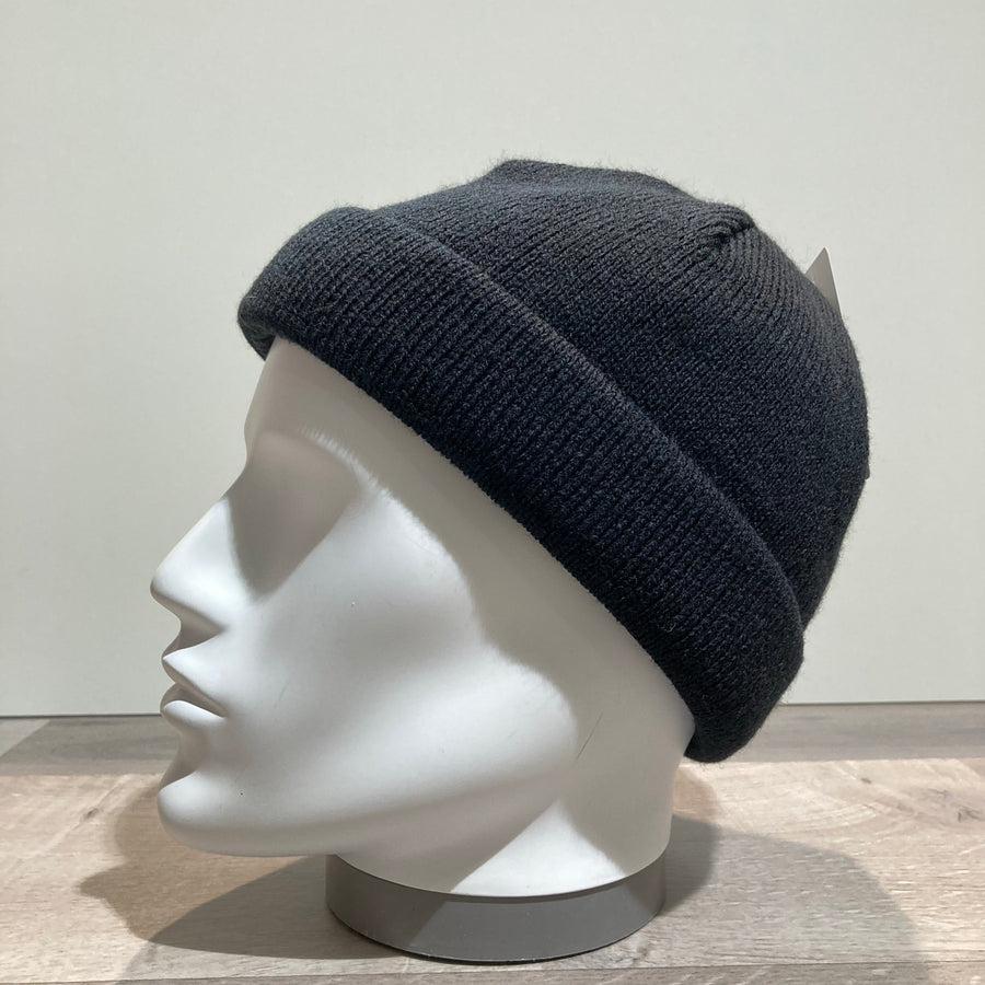Bonnet Docker laine noir doublure polaire