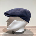 Casquette laine marine chevrons chinée doublée