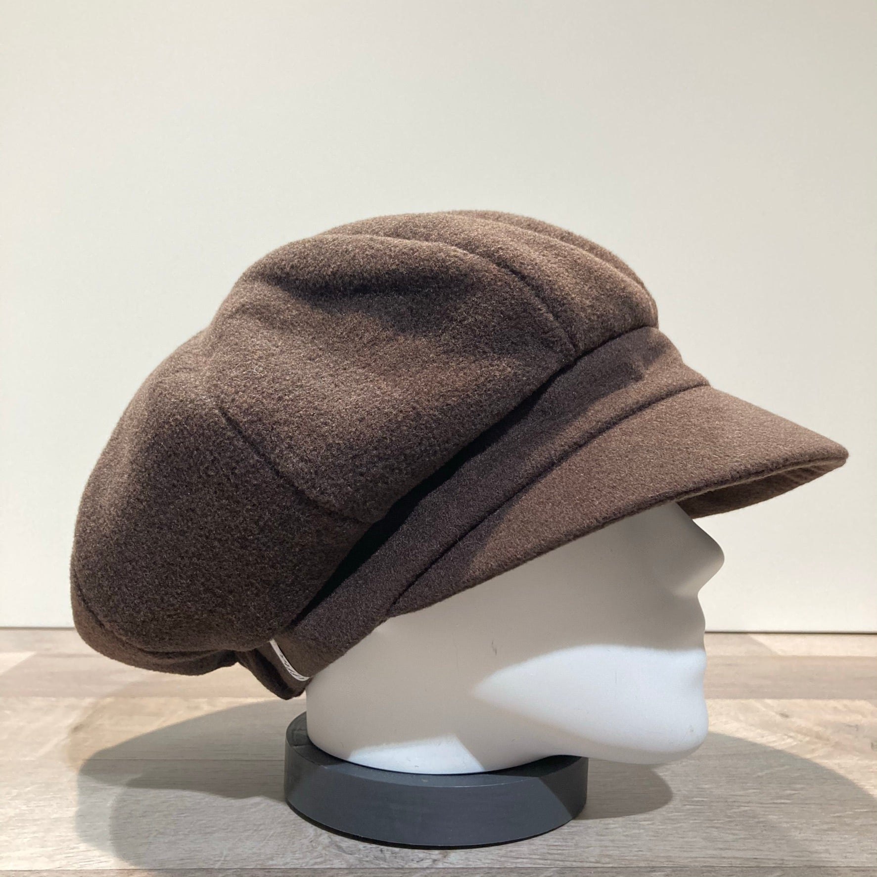 Casquette gavroche polaire élastiquée marron