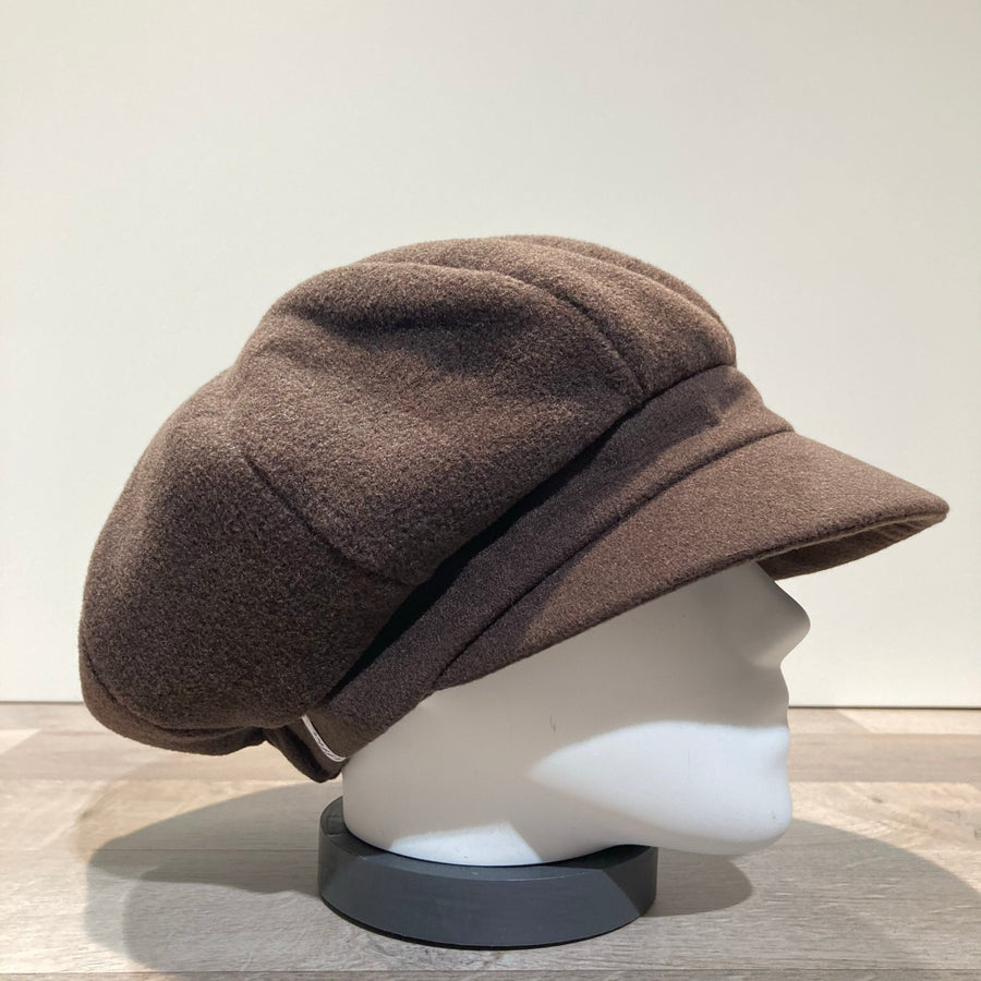 Casquette gavroche polaire élastiquée marron