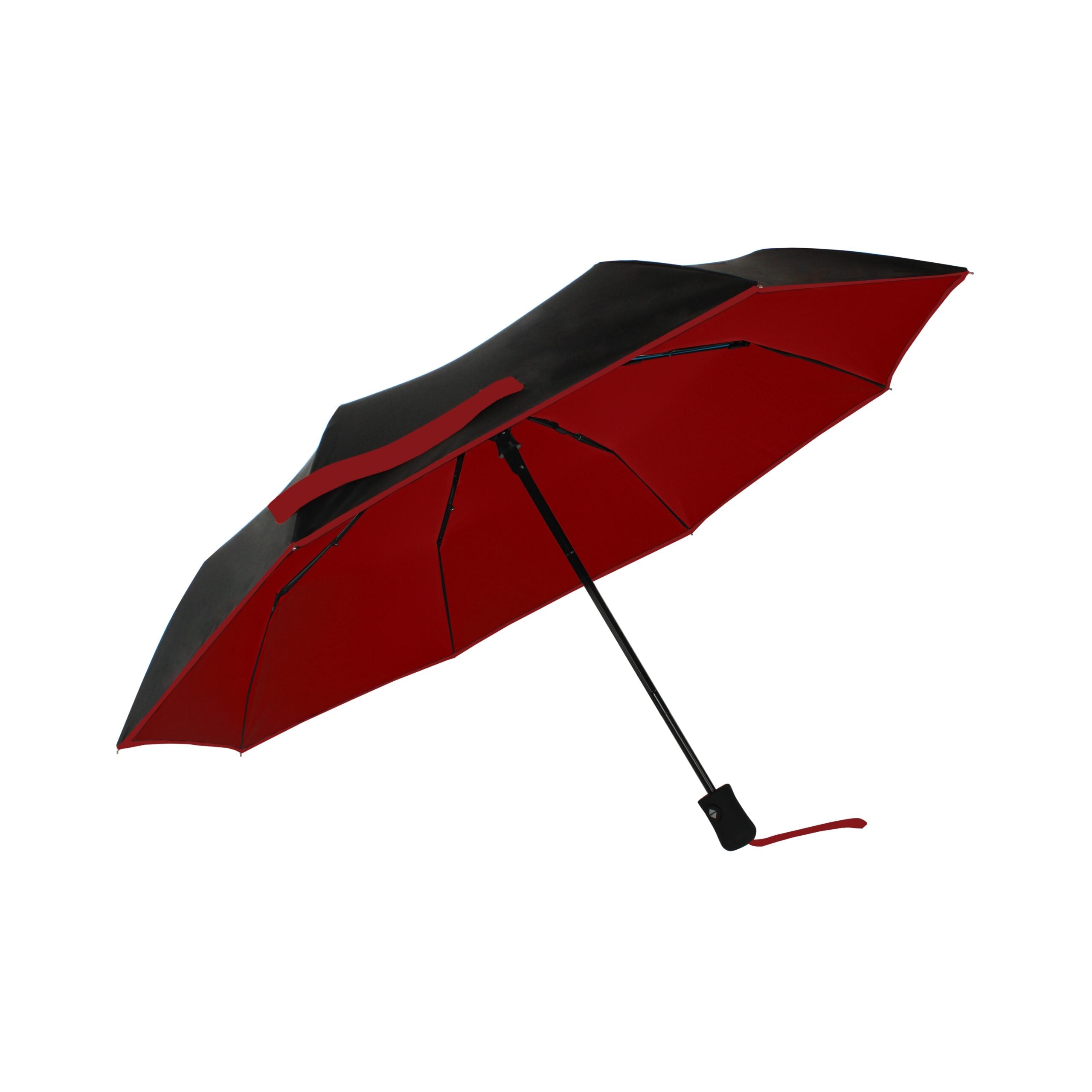 Parapluie pliant mixte automatique anti UV noir et rouge