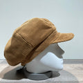 Casquette gavroche gros volume velours côtelé camel élastiquée doublure polaire