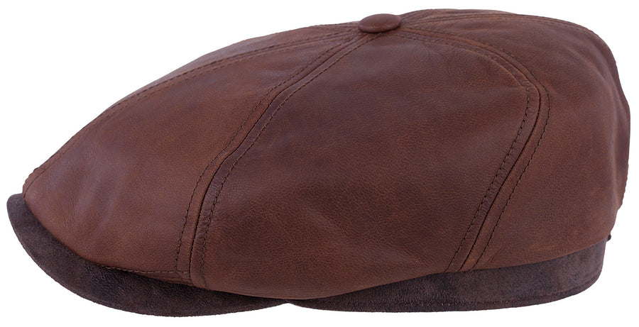 Casquette Brooklin Goat Pig Skin Stetson marron