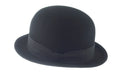 Chapeau melon Dino noir calotte ronde avec gros grain en contour de calotte