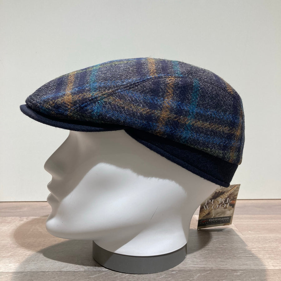 Casquette laine gris-bleu doublée coton Göttmann