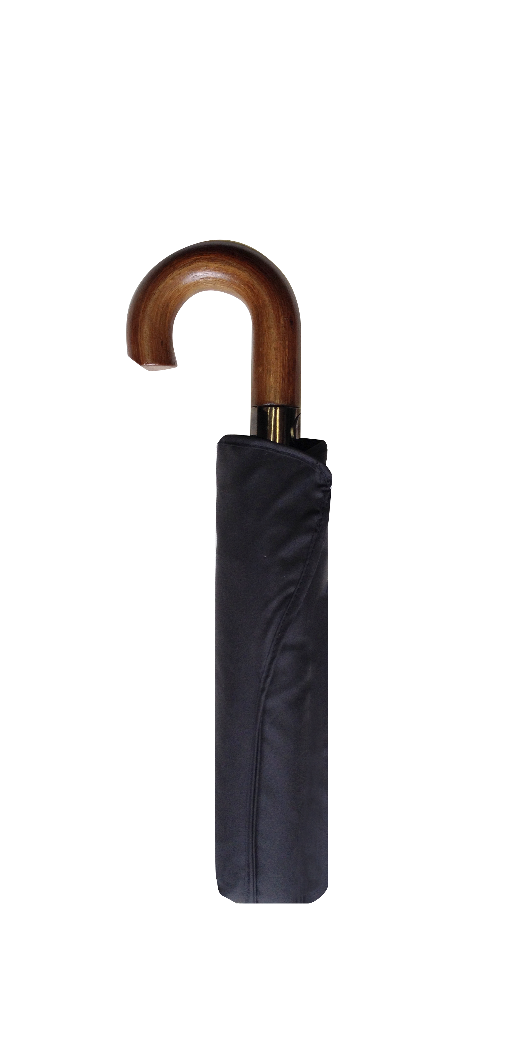 Parapluie pliant homme automatique noir poignée en bois