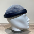 Bonnet Docker bi matière bleu chevrons doublé