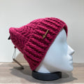 Bonnet tricot uni framboise doublé Herman