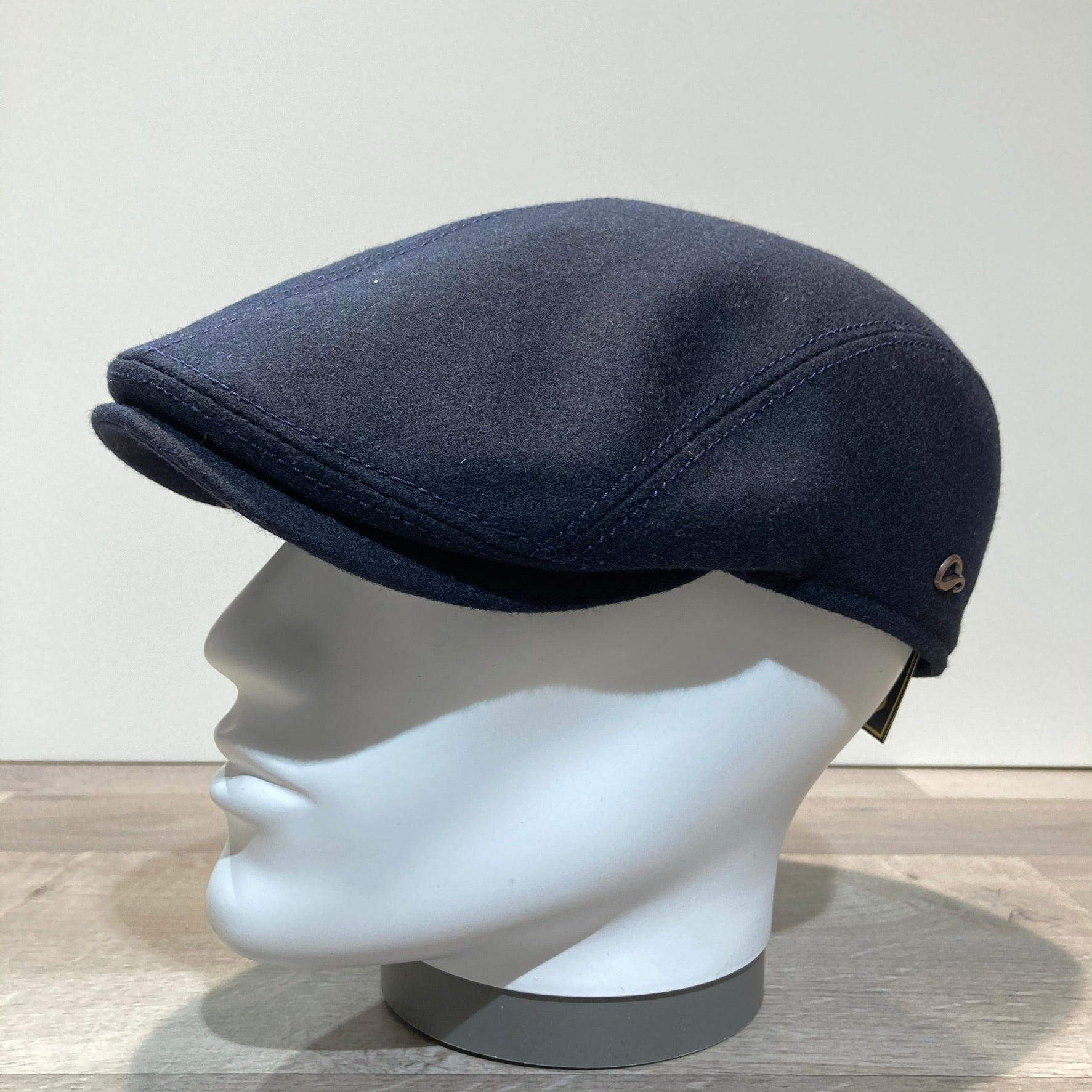 Casquette laine marine Gore-Tex avec cache-oreilles rabattables doublée coton Göttmann