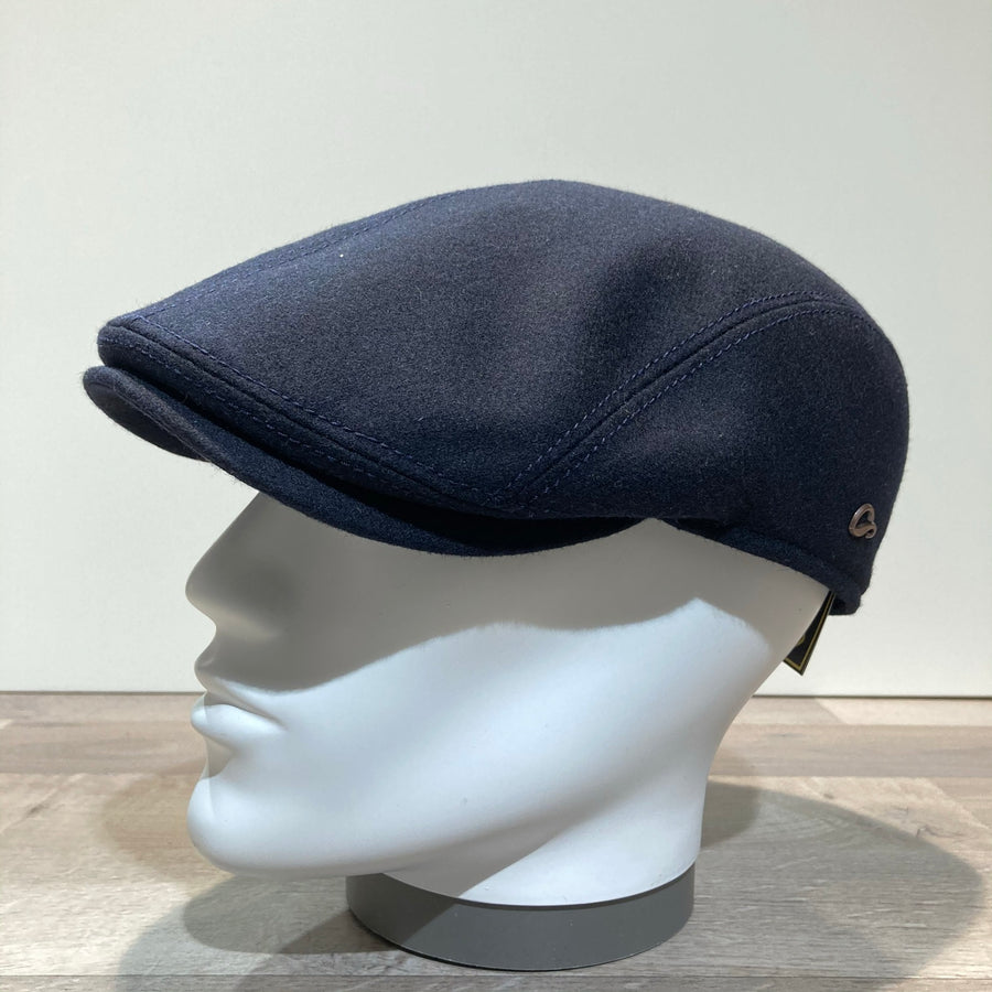 Casquette laine marine Gore-Tex avec cache-oreilles rabattables doublée coton Göttmann