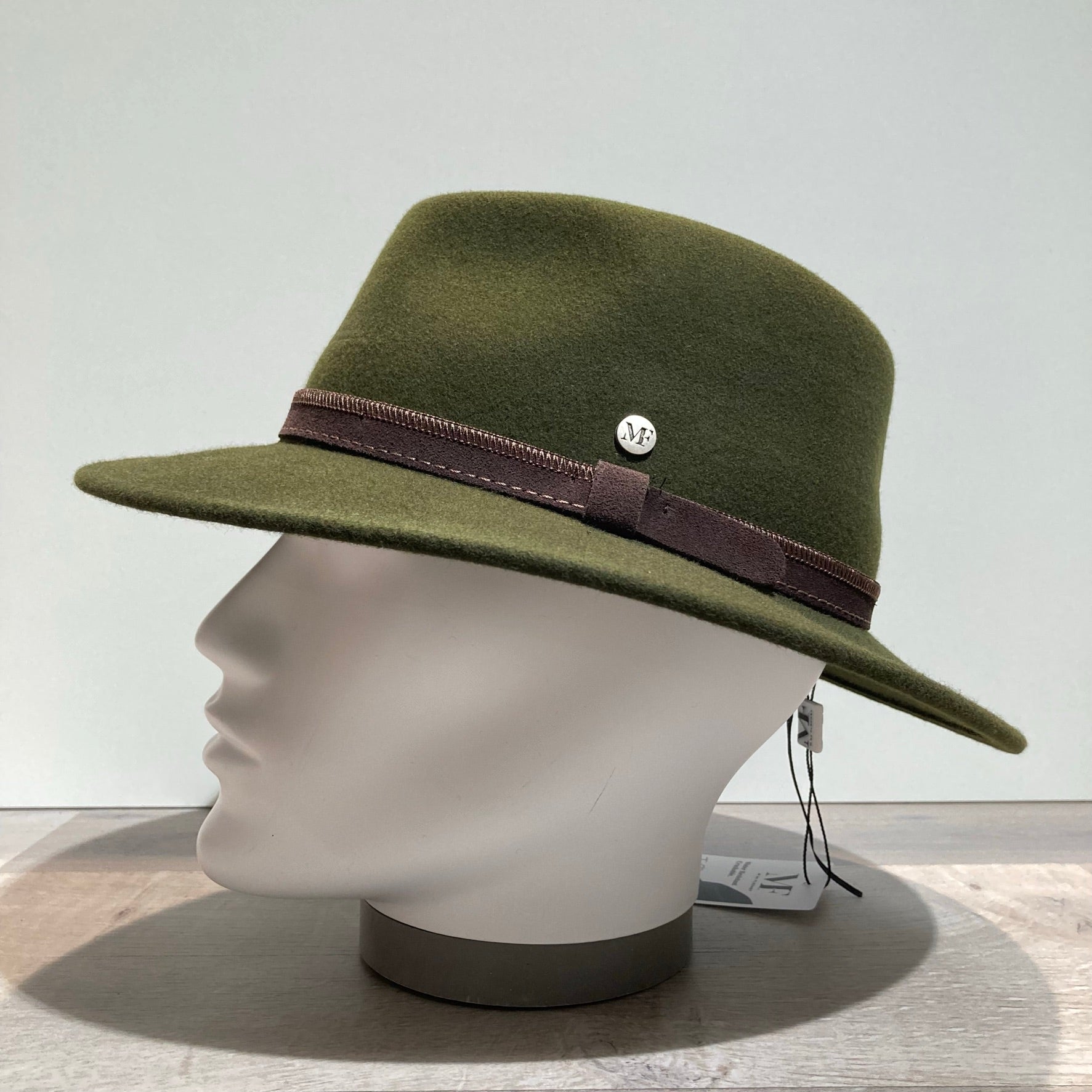 Chapeau feutre laine kaki
