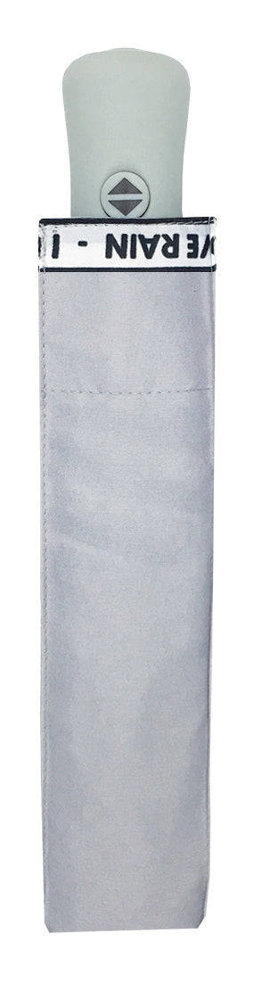 Parapluie pliant I love rain gris femme automatique