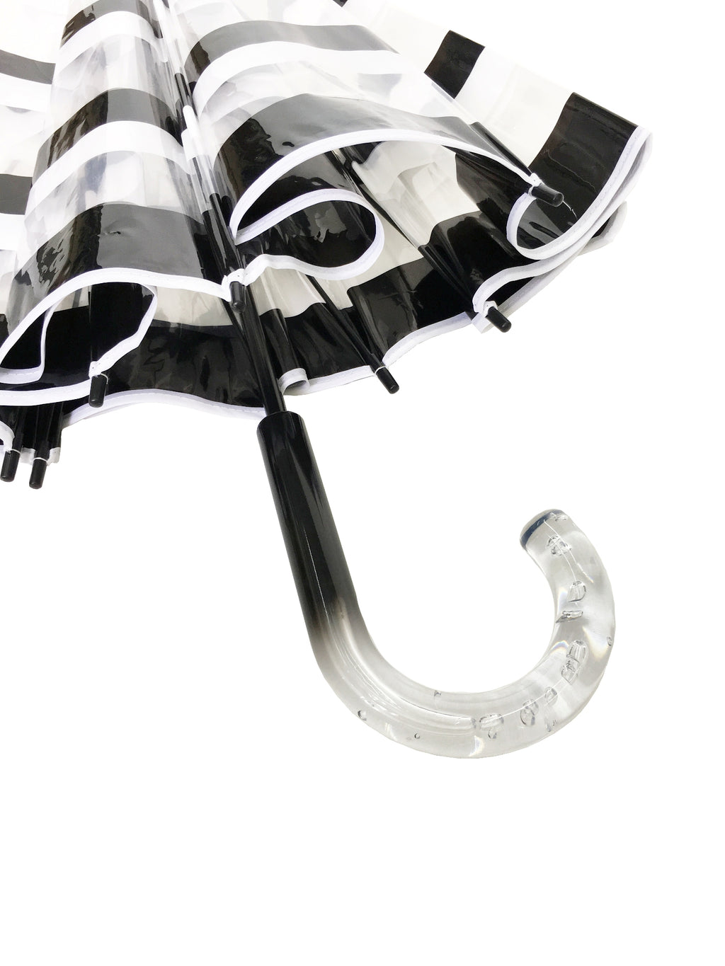 Parapluie cloche rayures femme automatique transparent