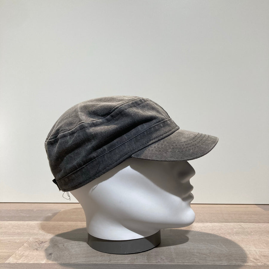 Casquette cubaine coton délavé noir ajustable