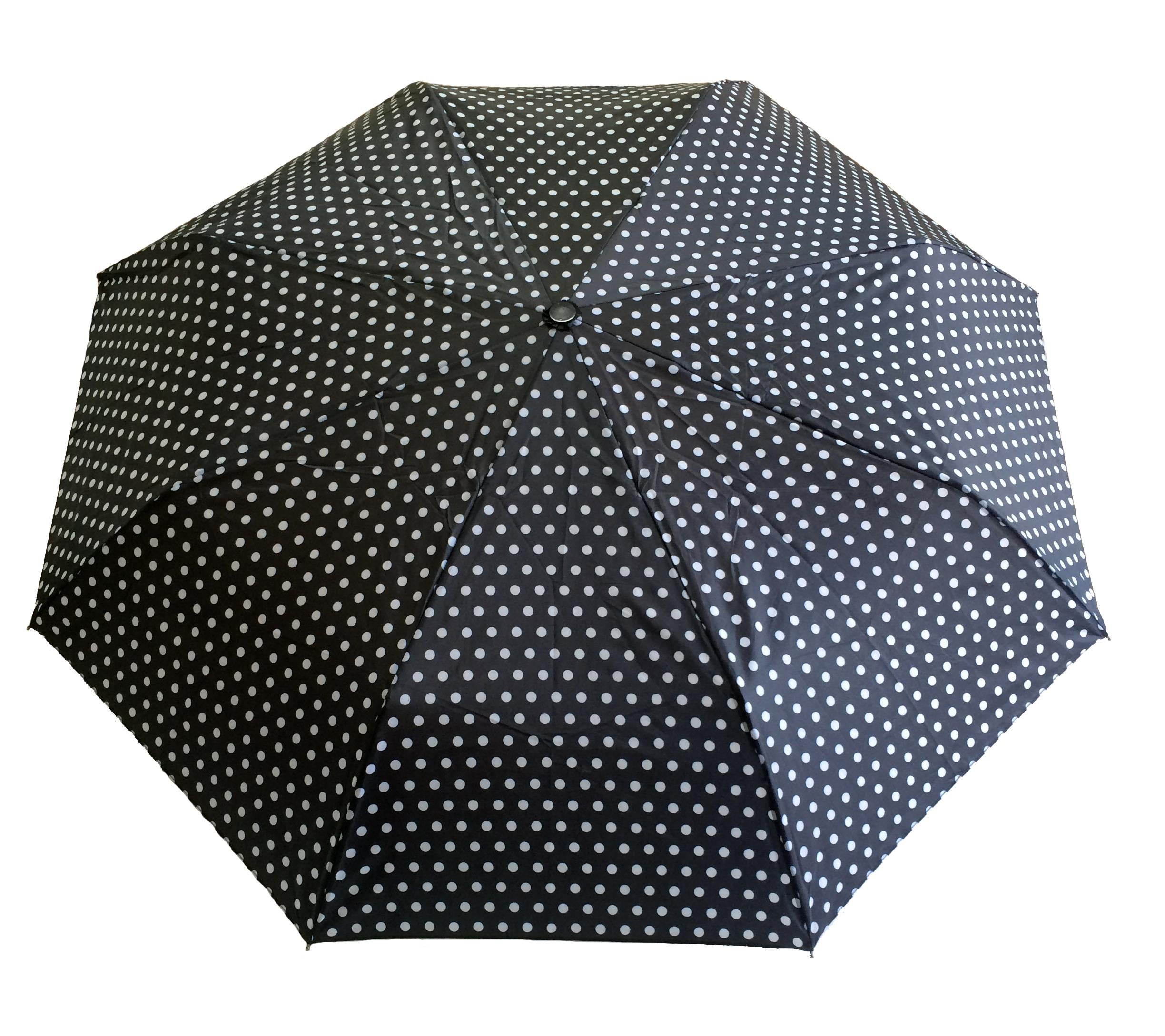 Parapluie pliant pois blanc femme automatique