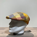 Casquette lin carreaux ocre doublée