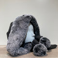 Capuche écharpe polaire et fourrure anthracite