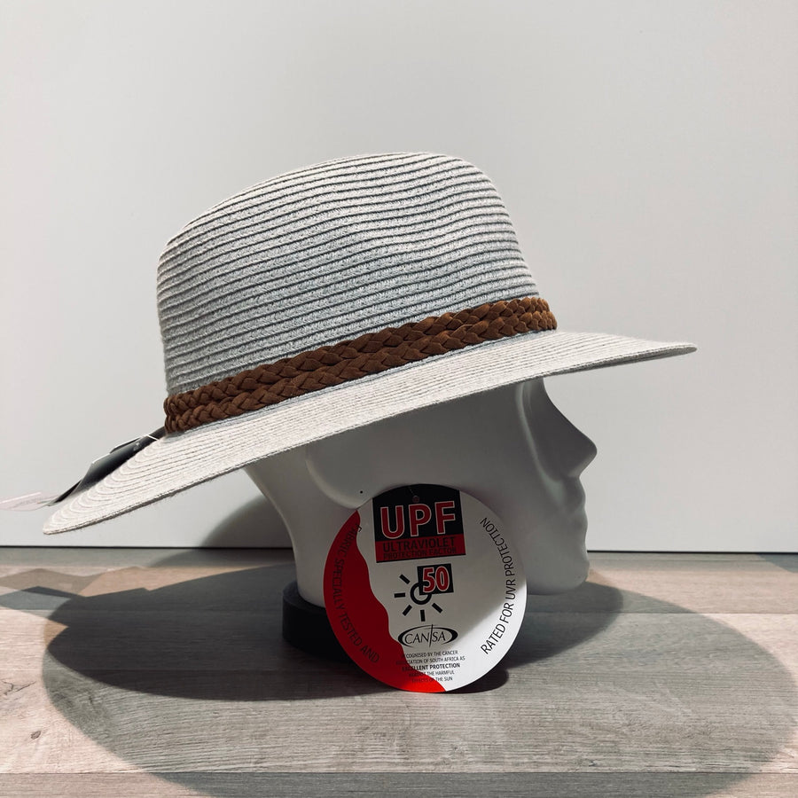 Chapeau Gerry gris clair anti UV ajustable malléable