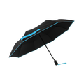 Parapluie pliant femme automatique noir petite bordure turquoise
