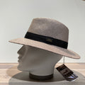 Chapeau panama taupe ajustable galon noir