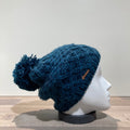 Bonnet tricot uni pétrole doublé avec pompon Herman
