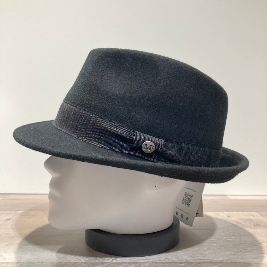 Chapeau trilby feutre laine noir