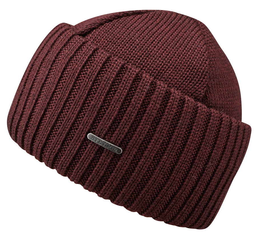 Bonnet en tricot Northport Merino Wool Stetson bordeaux