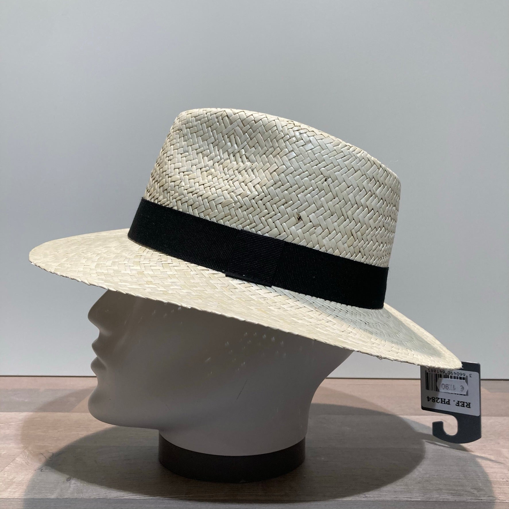 Chapeau paille galon noir