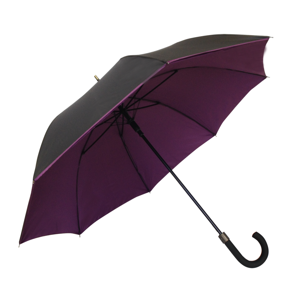 Parapluie droit mixte automatique noir et violet