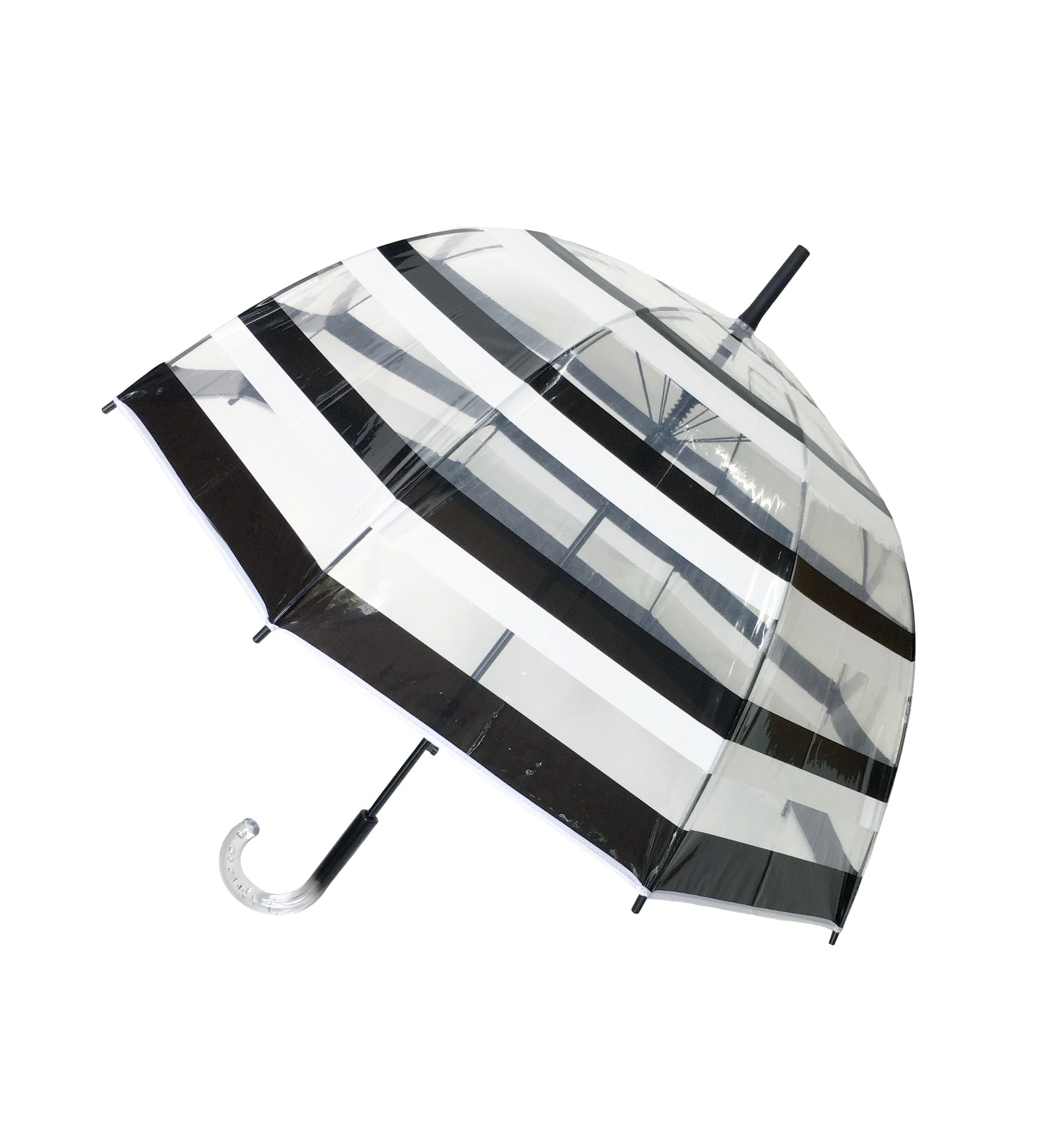 Parapluie cloche rayures femme automatique transparent