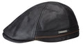 Casquette plate Redding Stetson cuir noir + protège-oreilles rabattables en polaire
