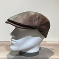 Casquette cuir véritable marron foncé doublée