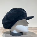 Casquette gavroche gros volume velours noir élastiquée doublure polaire