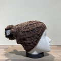 Bonnet tricot uni taupe doublé avec pompon Herman