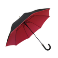 Parapluie droit mixte automatique noir et rouge