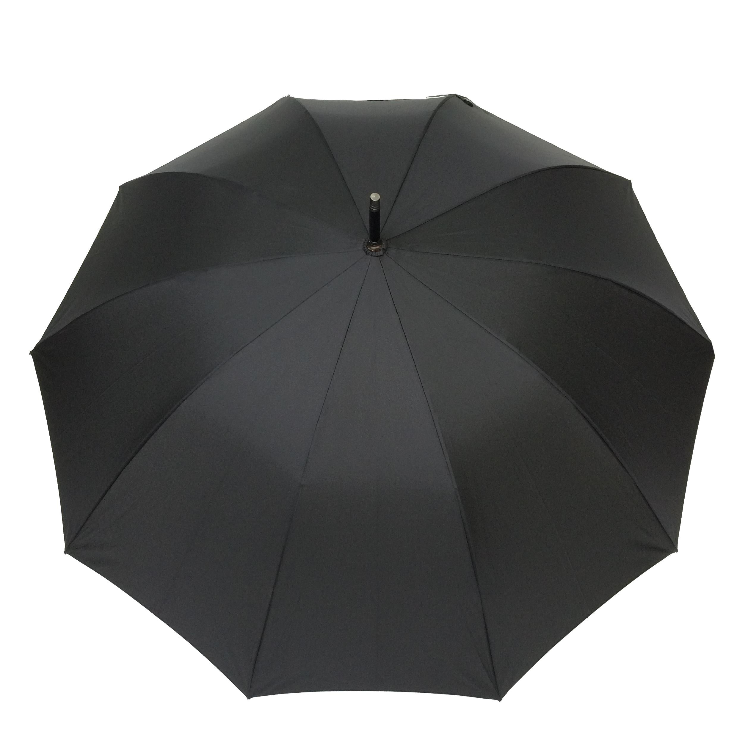 Parapluie droit homme automatique noir poignée en bois housse de protection