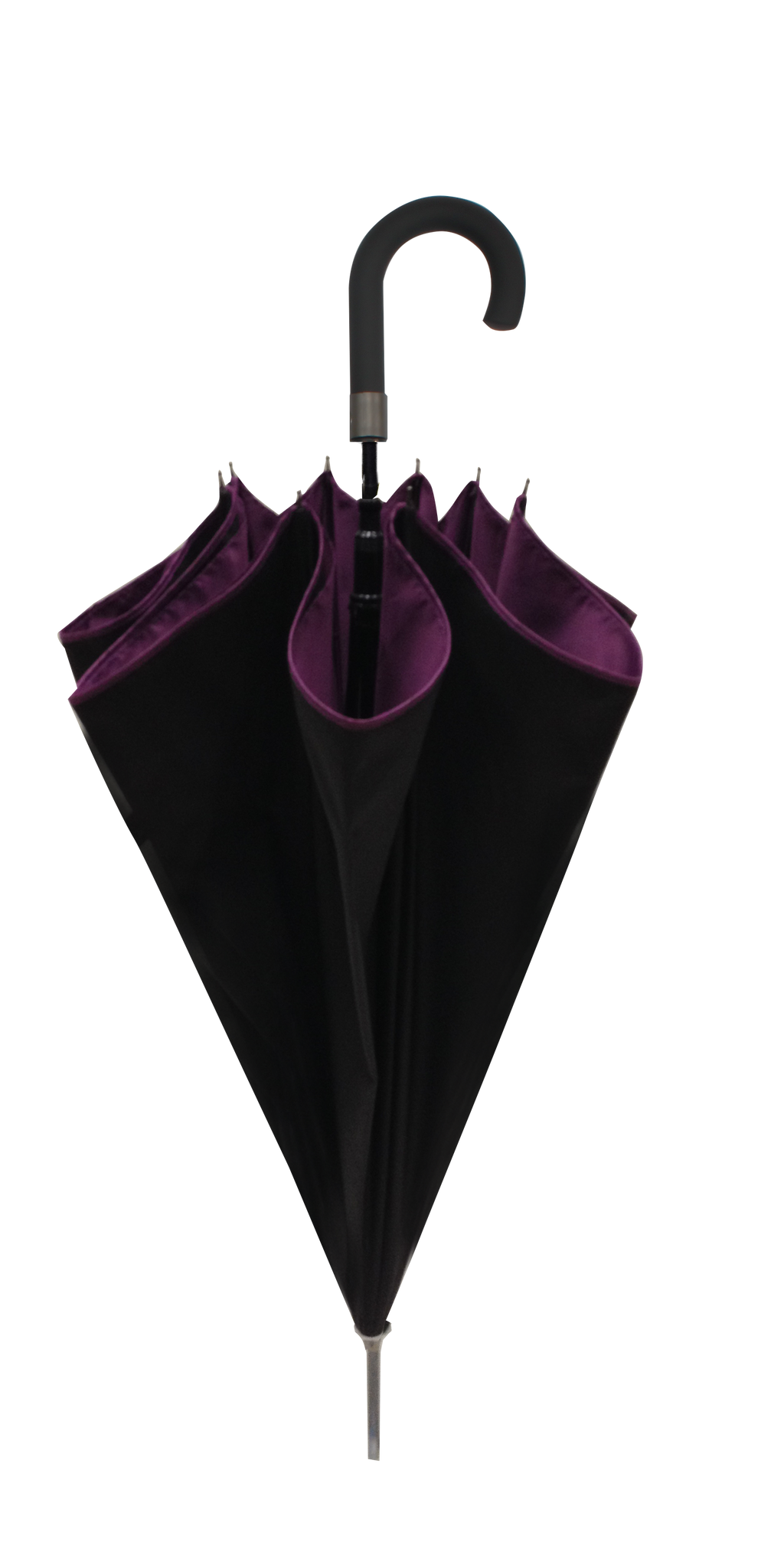 Parapluie droit mixte automatique noir et violet